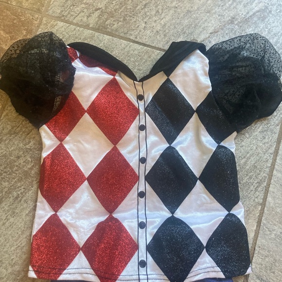 Harley Quinn DC Super Hero Girls Costume in Small has a couple spots on top - Picture 3 of 15